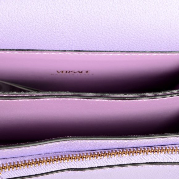 Versace Women's Lilac Textured Leather Medusa Head Crossbody Shoulder Bag - Picture 7 of 10